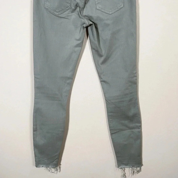 7 For  All Mankind Skinny Frayed Hem Olive Jeans - Picture 9 of 11
